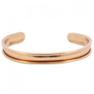 Pulsera base metálica DQ para 5mm cuero plano - Oro rosado